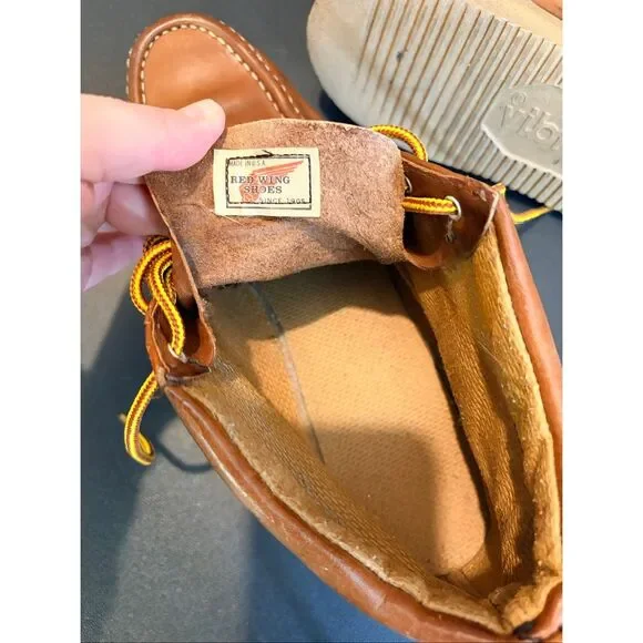 • RED WING • Cognac Brown/Tan Heritage Work Classic Moc Chukka Boot • Men’s appr